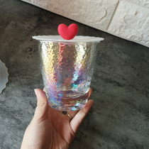 High face value girl heart red pink love cup lid Mug lid Glass lid Water cup lid Dustproof cup lid