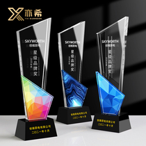 Dazzling Knife Vanguard Crystal Color Print Trophy Custom Made Creative Authorization Plaque Plaque Medal Winner MEMORABILIA