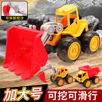 Xinjiang childrens toy large number engineering car excavator beach toy simulation sliding and excavator car