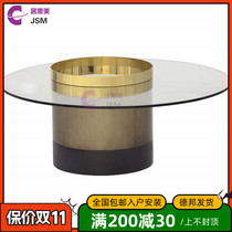 JSM Nordic light luxury stainless steel round coffee table high-end villa apartment club photo studio coffee table fashion personality