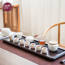 Shangfang Kung Fu tea set set set white porcelain home 6 people simple tea set set teapot tea cup gift box