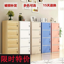 Length 40 width 30 height 80 130 160 wooden shoe cabinet multi-layer with door free combination small cabinet with lock high cabinet
