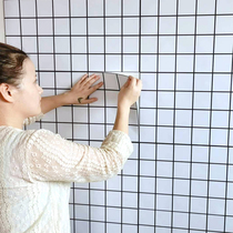 Nordic simple imitation tile lattice self-adhesive wall stickers Kitchen waterproof stickers Bathroom clothing hotel renovation wallpaper