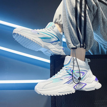 Mens shoes high gang sports white thick bottom in daddy tidas super-fire red blast red blown shoes trend summer