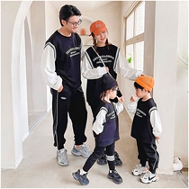 Next win fried street special parent-child clothing autumn season family of three four mother and daughter father and son casual two-piece set