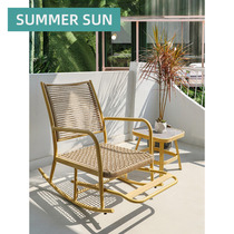 Outdoor patio Leisure chair Nordic rocking chair Balcony Afternoon Heyday Elderly Carefree Chair Rattan Chair Adult nap rattan choreography