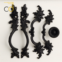 Cabinet handle European style modern minimal wardrobe door hands American antique black furniture hardware furniture small handle