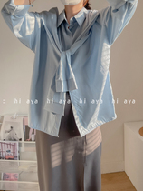 Sunscreen Casual Splicing Shirt Fake Two Beatles Grand Female Master Wind Fast-Feminist Shirt Women Design Feminists