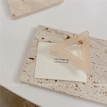 Retro South Korea Grab Clip Rear Brain Spoon Shark Hair Clip Transparent Korean version Damp Girl Wind Triangle Candy