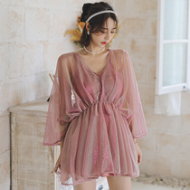 Swimsuit female fairy fan split three-piece student thin belly cover 2021 new Korean plus size skirt fat girl