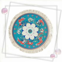 Dunhuang characteristic mouse pad Mogao Grottoes mural element blue rubber pad tourist memorial retro velvet blanket coaster