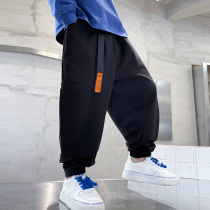Boy Spring Autumn Summer Clothing Childrens Clothing Black Pants Long Pants Summer Slim Fit Mosquito Pants Sportswear Damp boy