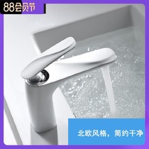 Spyker all-copper white basin faucet Under-table basin faucet Hot and cold wash basin faucet Nordic faucet