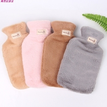 2019 New PVC filled with hot water bottle explosion-proof leak-proof thickened plush cloth washable water injection hand warmers