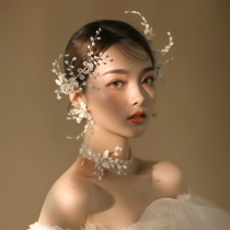 Mengyao Bride Mori Xianmei Handmade Pearl Flower hairclip Korean Aesthetic Photo Hair Decoration Western Wedding Headwear Super Fairy