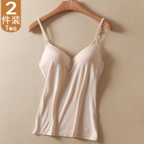 2021 Modale with chest cushion female harnesses vest bra one-piece without steel ring sexy slapped bottom pyjamas for overweight