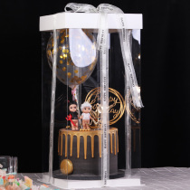 ins Wind transparent 4 layers raised birthday cake box creative balloon Barbie doll square box