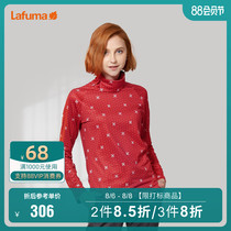 LAFUMA outdoor temperament floral Korean version slim base shirt high collar t-shirt women LFTS9CL78