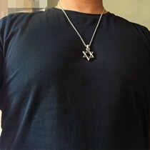 European and American Chaos Crossy CrossSydney Pendant 100 Hitch 6 Mish Starry Sweater Lock Bone Necklace 925 Pure Silver Retro item pendant