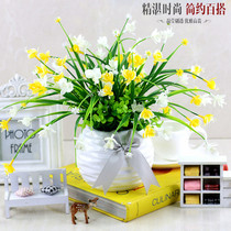Simulation butterfly orchid potted suit Living room dining table TV cabinet Interior decoration Flower plastic decoration Fake flower