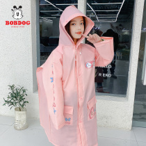 Babu bean children raincoat Girls primary school students with school bags for boys kindergarten baby raincoat waterproof and lightweight