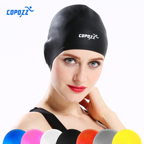 COPOZZ swimming cap long hair anti-water comfortable silicone particles solid color comfortable elastic adult male and female