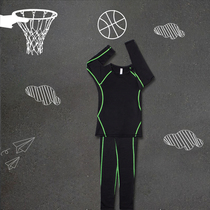 Childrens sports tights training suit suit mens long sleeve basketball football sports quick-drying autumn and winter warm and breathable