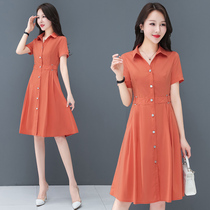 Dress female summer sleeve 2022 new senior sensibility and skinny gas small shirt dress