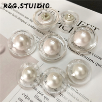 Burst hemispherical transparent pearl button small fragrance button womens coat plastic combination buckle cardigan coat bulb buckle
