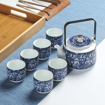 Quiet Jingdezhen Ceramic Teapot Large Blue and White Porcelain Qiliang Pot Filter Household Tea Set Cool Bottle Tea Set