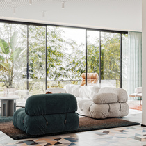 Fabric double sofa combination Nordic living room modern minimalist ins medieval sofa bedroom small module single chair