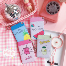 Korean creative portable access control Rice bus card set female key chain silicone lanyard plastic hard and soft students