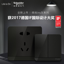 Schneider yi shang dark gray opened two lian san bit quarto double hole 16A power hole USB computer