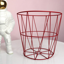 Dream-seeking life art trash can hollowed out simple garbage basket waste paper basket household storage dirty clothes basket metal garbage can