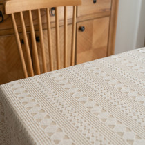 French white lace hollow tablecloth INS Nordic Net red American rural pastoral retro rectangular coffee table