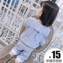 New girls  autumn suit Korean version of fashionable little girl foreign clothes Female baby casual two-piece set Infant