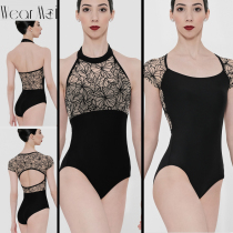 Wear Moi Vermel 2021 French ballet dancer dance practice yoga short sleeve hanging neck tights Lindia