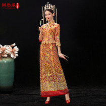 Dragon and pineapple vest show and suit 2021 The new Chinese bride is married to a vender and clothes out of the attic for a retro show and winter