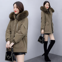 Parker clothing women's 2021 winter new cotton-padded jacket loose plus velvet warm cotton-padded clothing fashion Joker overalls coat tide