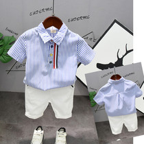 Boy short sleeve suit shirt children 2021 new 2 Summer 3 children 4 mens clothing 5 summer clothes 6 shirt 7 year old Korean version