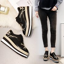 Net red pine pastry shoes women ins Chauts 2021 spring autumn new 100 lap up Inn Lefort slopes heel single shoes