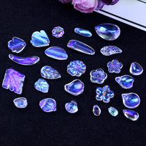 20 price glass imported color water drop leaves petals handmade DIY hairpin earrings headgear accessories materials