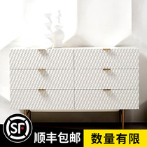 Enlock Nordic simple entrance cabinet six-drawer solid wood dining edge storage cabinet living room foyer simple honeycomb decoration cabinet