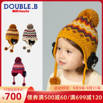 Childrens knitted hat Mikihouse Double_ B cute cartoon winter warm autumn winter Essential Collection