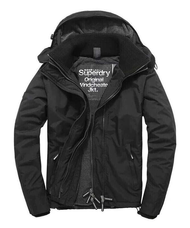Superdry Extreme Dry Men's Jacket Autumn and Winter Trendy Zipper Hooded Outerwear Warm Long-Sleeved Jacket