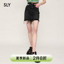 SLY2022 Summer New High Waist Hair Side Streaming Sudew Waist Denim Half Body Dress Short Skirt 038FSL11-4070