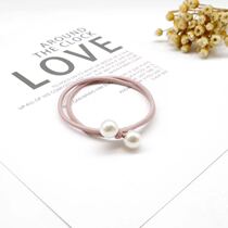 Net Red simple pearl Hairband leather band head rope to boyfriends head rope leather case boyfriend ancestral bracelet dual use