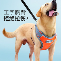 Dog Traction Rope Vest Type Gold Mullabrador Large Dog Chest Harness Type Medium Dog Pets Walking Dog Ropes
