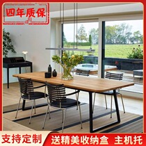 Nordic solid wood conference table Simple modern large board long table Negotiation table Log desk Staff office computer desk