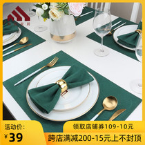 European-style fabric placemats Modern minimalist model rooms Western placemates American Nordic ins dark green table heat insulation mat